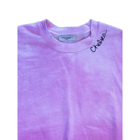 Park Barrett Pink Tie Dye Crewneck Embroidered Sweatshirt SZ. Small - Picture 2 of 4